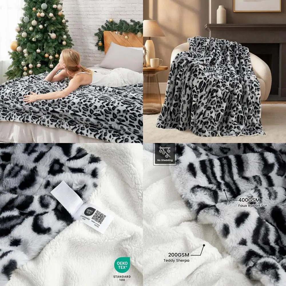 Leopard Print Luxury Sherpa Throw Blanket, Double-Sided, Non-Shedding, Super Soft and Warm, 50x60 Inches, Ideal for Home Decor a
Leopard Print Luxury Sherpa Throw Blanket, Double-Sided, Non-Shedding, Super Soft and Warm, 50x60 Inches, Ideal for Home Decor a
