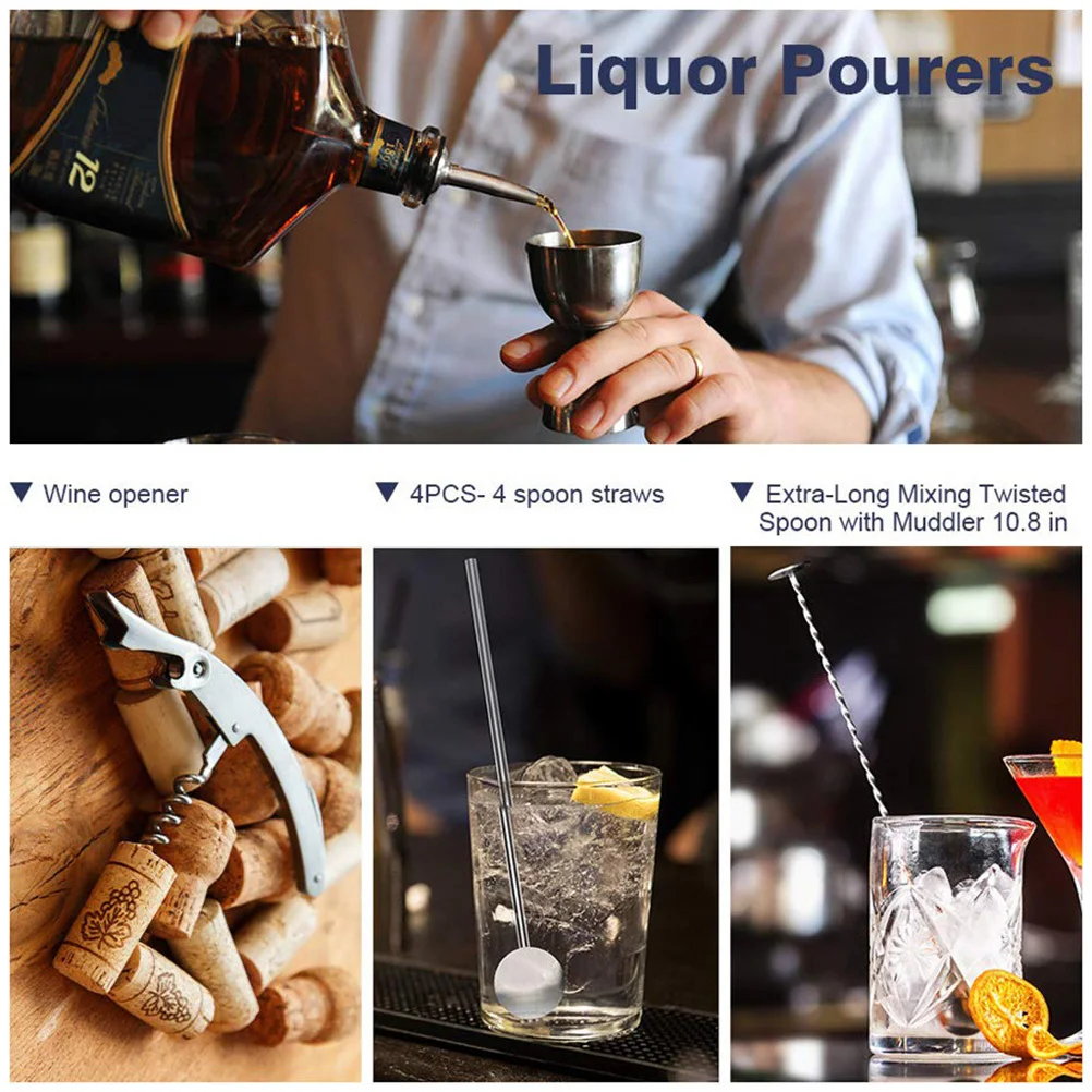 5Pcs Modern Design Cocktail Bartending Accessories Stainless Steel Jigger Strainer Bar Tools for Restaurant Use
5Pcs Modern Design Cocktail Bartending Accessories Stainless Steel Jigger Strainer Bar Tools for Restaurant Use