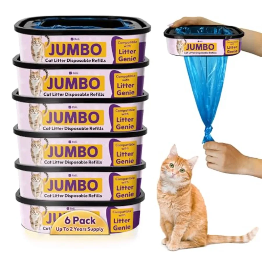 Jumbo Cat Litter Refill Bags 6 Pack Compatible with Litter Genie Refill Bags Standard, Plus, and XL Pails Up to 2 Year Supply 7
Jumbo Cat Litter Refill Bags 6 Pack Compatible with Litter Genie Refill Bags Standard, Plus, and XL Pails Up to 2 Year Supply 7