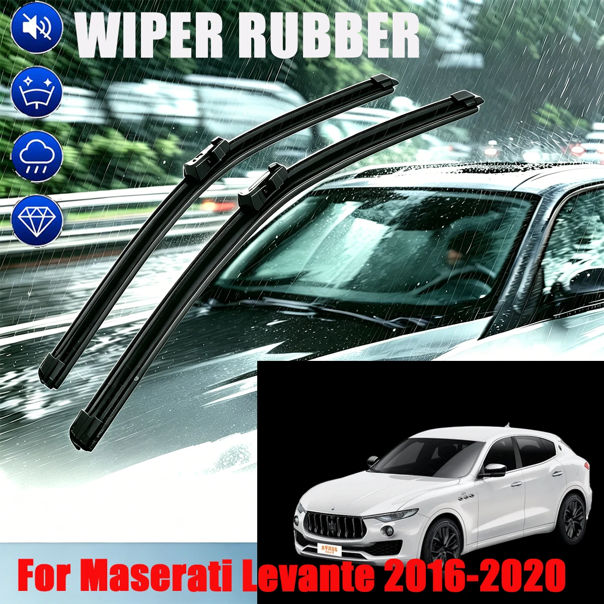 For Maserati Levante 2016-2020 3PCS 26" + 18" + 13" Front Rear Wiper Blades Windshield Windscreen Window Cutter Accessories
For Maserati Levante 2016-2020 3PCS 26" + 18" + 13" Front Rear Wiper Blades Windshield Windscreen Window Cutter Accessories