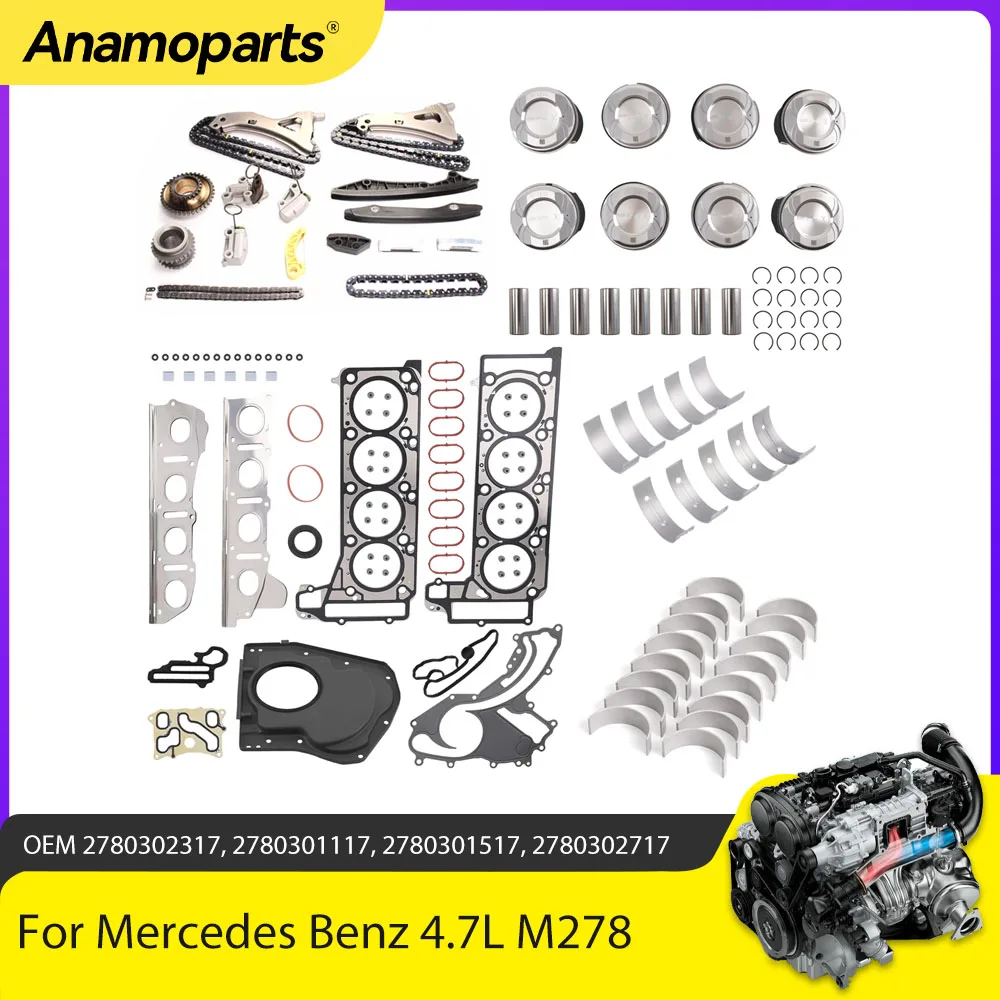 Engine Rebuild Kit Gasket Piston Timing Chain Bearing Fit 4.7 L Gas M278 For Mercedes-Benz CLS550 CL550 E550 ML550 ML63 4.7L
Engine Rebuild Kit Gasket Piston Timing Chain Bearing Fit 4.7 L Gas M278 For Mercedes-Benz CLS550 CL550 E550 ML550 ML63 4.7L