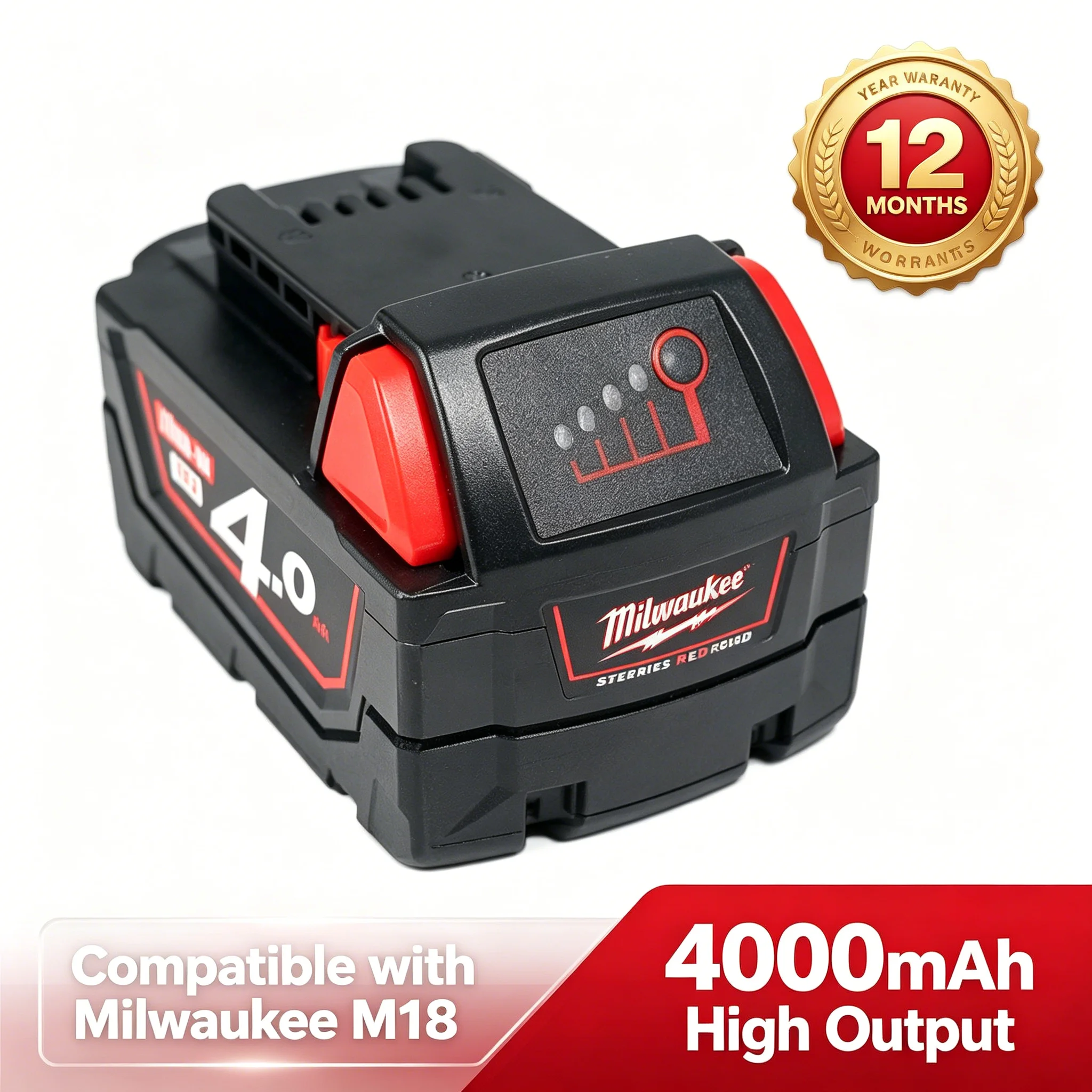 For Milwaukee M18 4000mah High Output Battery 18V Lithium-ion Rechargeable for Milwaukee M18 Cordless Power Tools
For Milwaukee M18 4000mah High Output Battery 18V Lithium-ion Rechargeable for Milwaukee M18 Cordless Power Tools