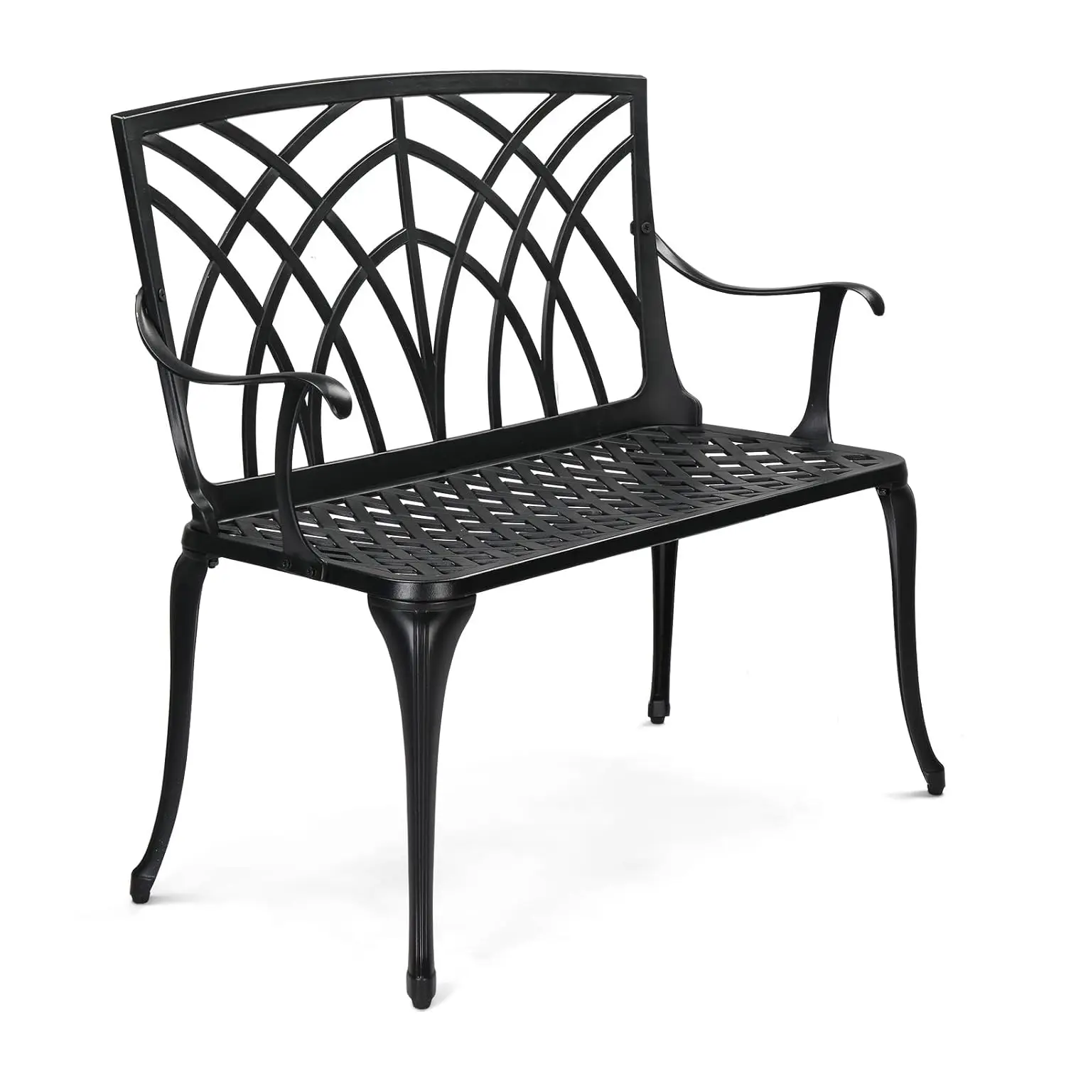 38" Cast Aluminium Garden Bench Weatherproof Orchid Design Outdoor Patio Porch Entryway 1-2 Person Seat Black, Custom
38" Cast Aluminium Garden Bench Weatherproof Orchid Design Outdoor Patio Porch Entryway 1-2 Person Seat Black, Custom