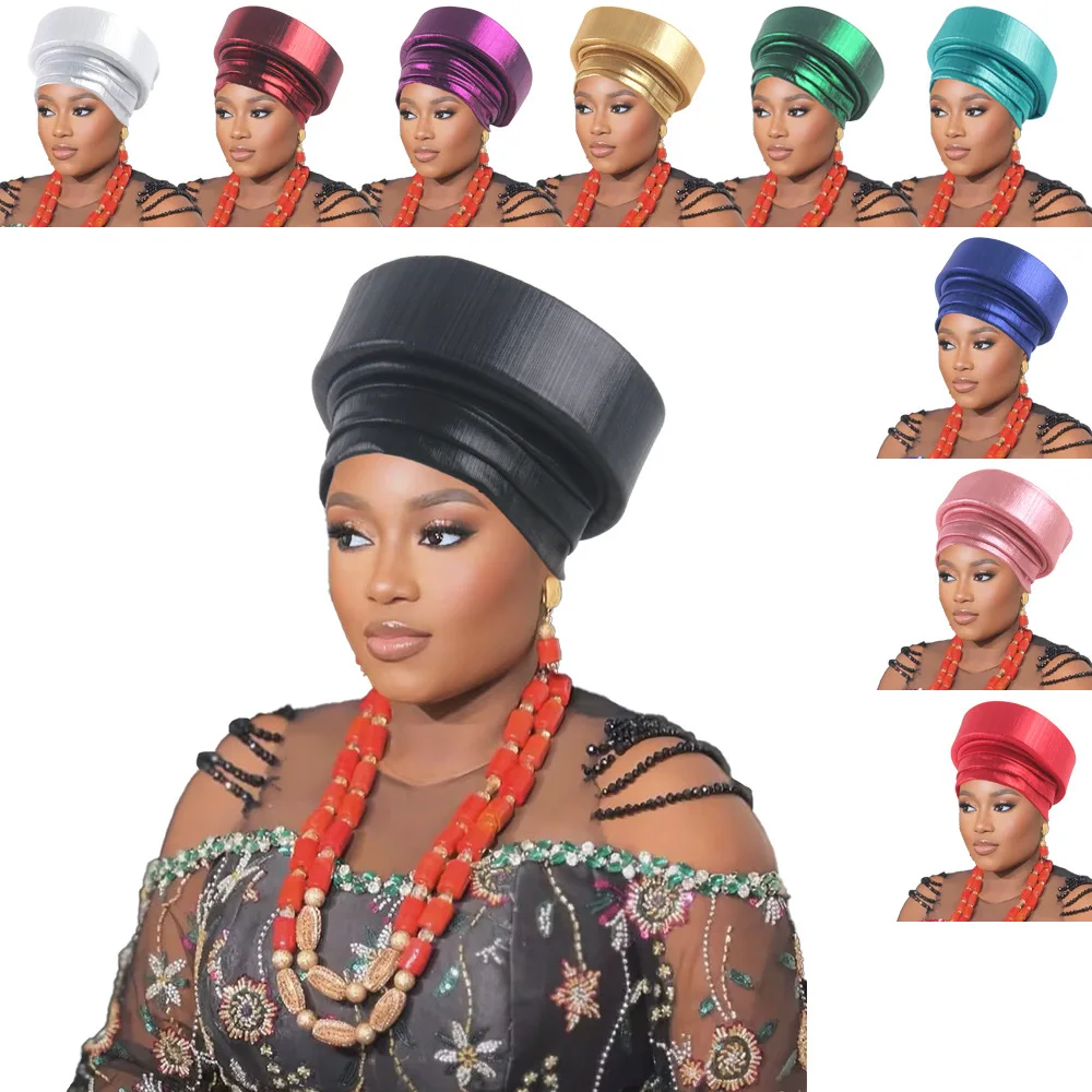 Fashion African Headtie Shiny Turban Women Muslim Hijab Bonnet Auto Gele Nigeria Wedding Headpiece Party Hat Head Wraps Cap New
Fashion African Headtie Shiny Turban Women Muslim Hijab Bonnet Auto Gele Nigeria Wedding Headpiece Party Hat Head Wraps Cap New