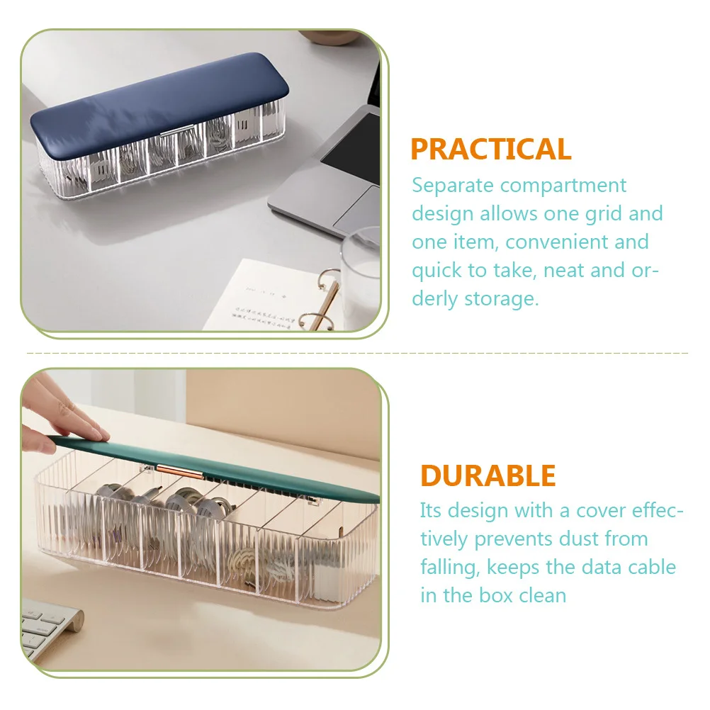 Transparent Cable Management Box Multi-Grid Dustproof Desktop Cord Storage Organizer Data Cable Holder Box Wire Organizer Case
Transparent Cable Management Box Multi-Grid Dustproof Desktop Cord Storage Organizer Data Cable Holder Box Wire Organizer Case