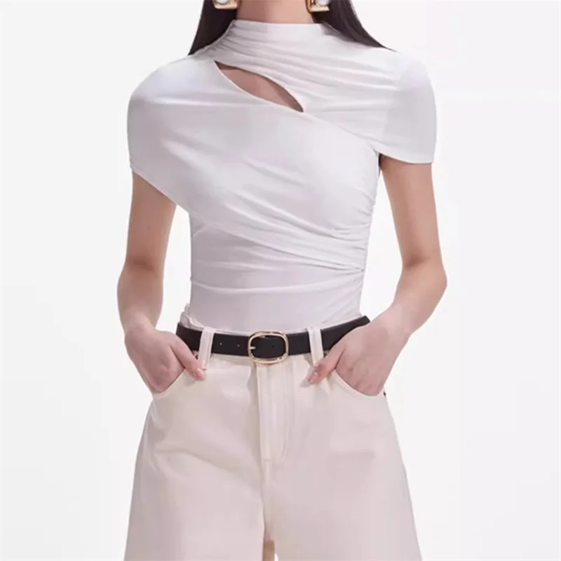 Women's t-shirt New elastic knitted short sleeved top for summer 2025 Sexy hollow women's corset cotton blend pullover Top women
Women's t-shirt New elastic knitted short sleeved top for summer 2025 Sexy hollow women's corset cotton blend pullover Top women