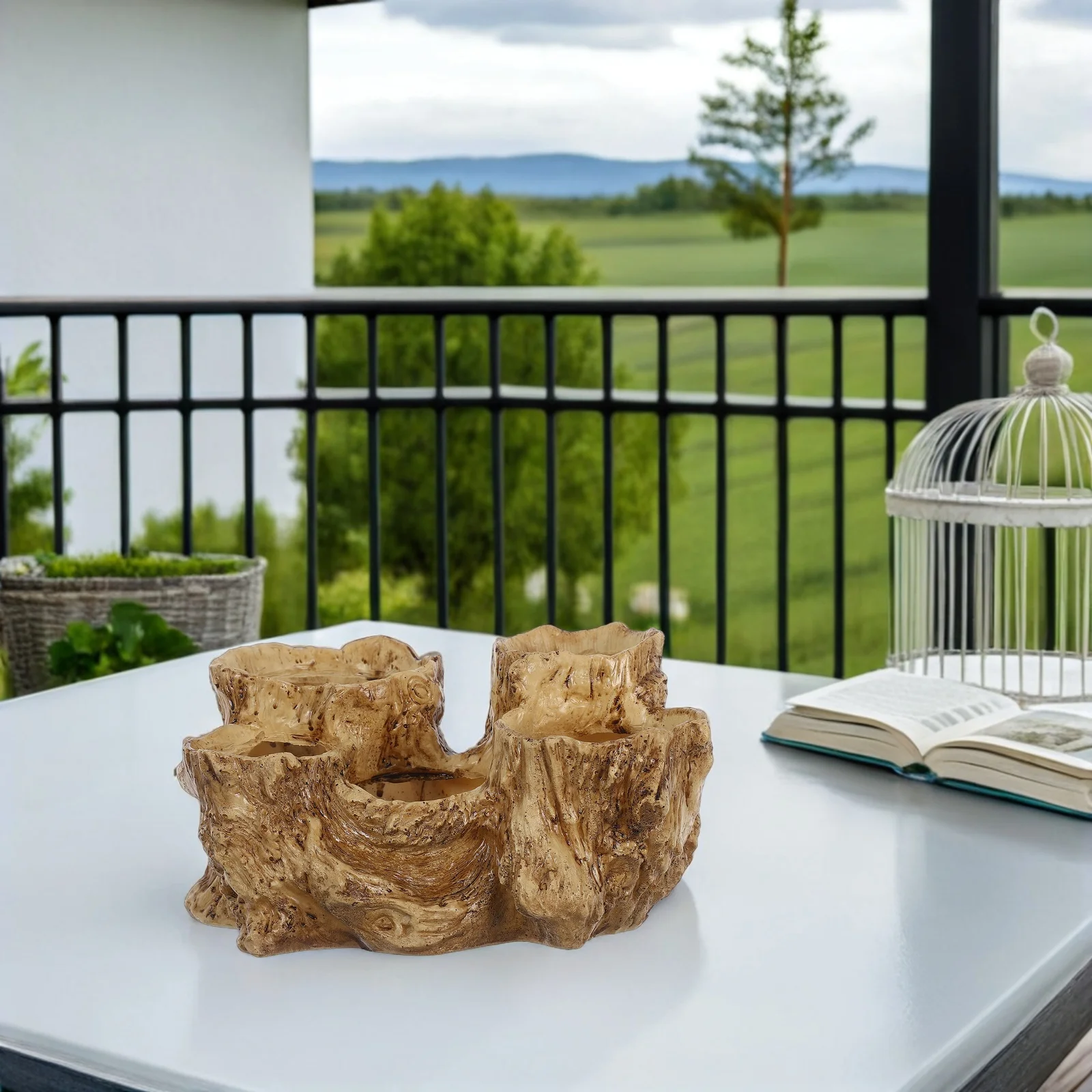 Resin Six Hole Succulent Planter with Natural Wood Finish Tree Stump Design for Healthy Plant Growth Indoor Outdoor Micro
Resin Six Hole Succulent Planter with Natural Wood Finish Tree Stump Design for Healthy Plant Growth Indoor Outdoor Micro