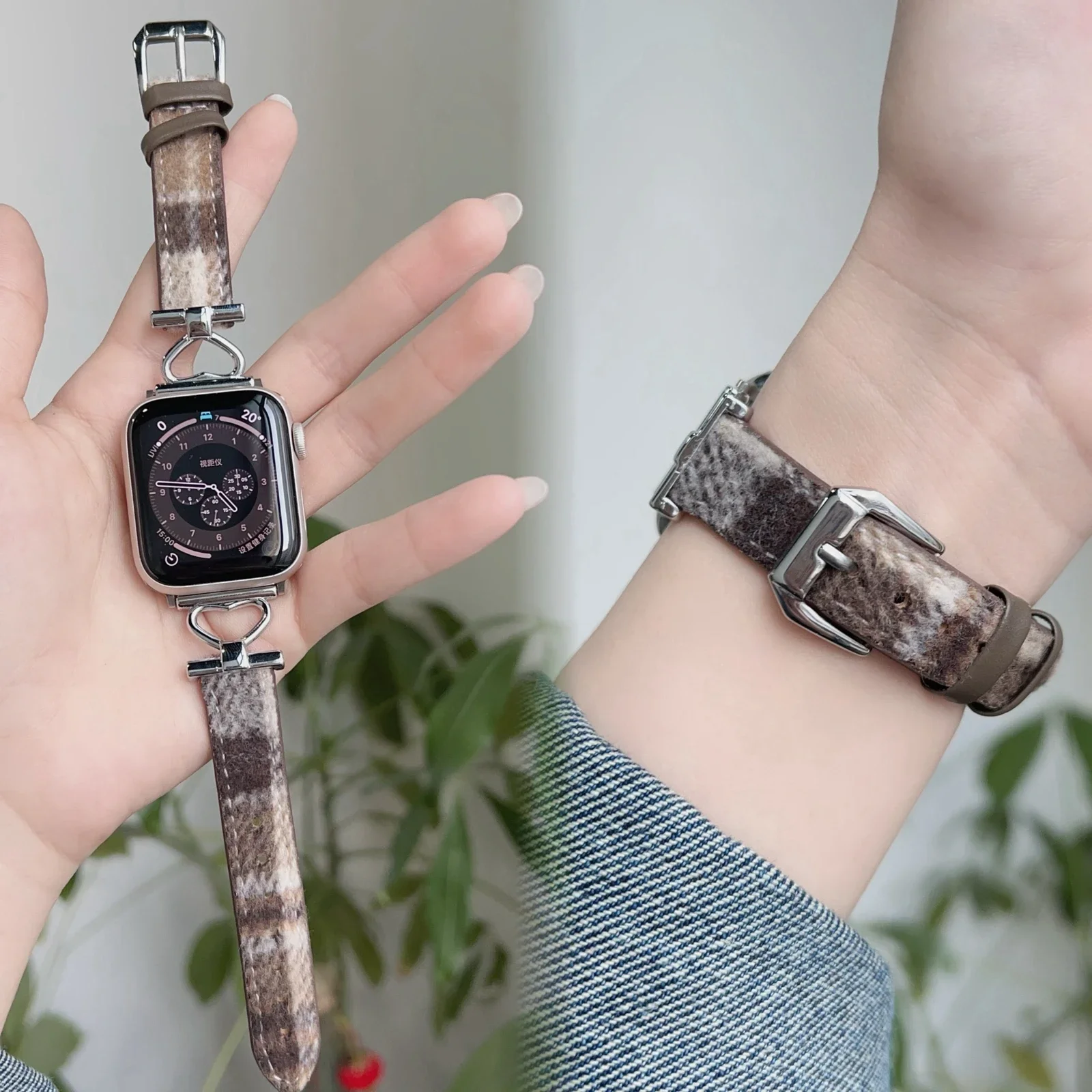 Fashion Leather loop Metal For Apple Watch band women Series Ultra 10/9/8/7/6/5/4/3/2/1 38mm 40mm 41mm 42mm 44mm 45mm 46mm Strap
Fashion Leather loop Metal For Apple Watch band women Series Ultra 10/9/8/7/6/5/4/3/2/1 38mm 40mm 41mm 42mm 44mm 45mm 46mm Strap