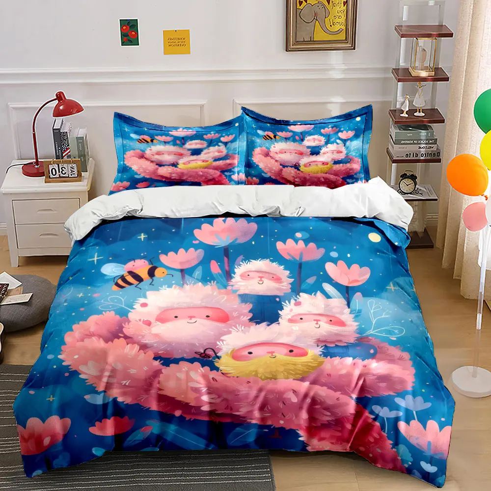 3Pcs Fluffy Pink Elf Flower Duvet Cover Set, Night Sky Bee Fairy Tale Kids Bedding Single Double King Queen, Gift
3Pcs Fluffy Pink Elf Flower Duvet Cover Set, Night Sky Bee Fairy Tale Kids Bedding Single Double King Queen, Gift