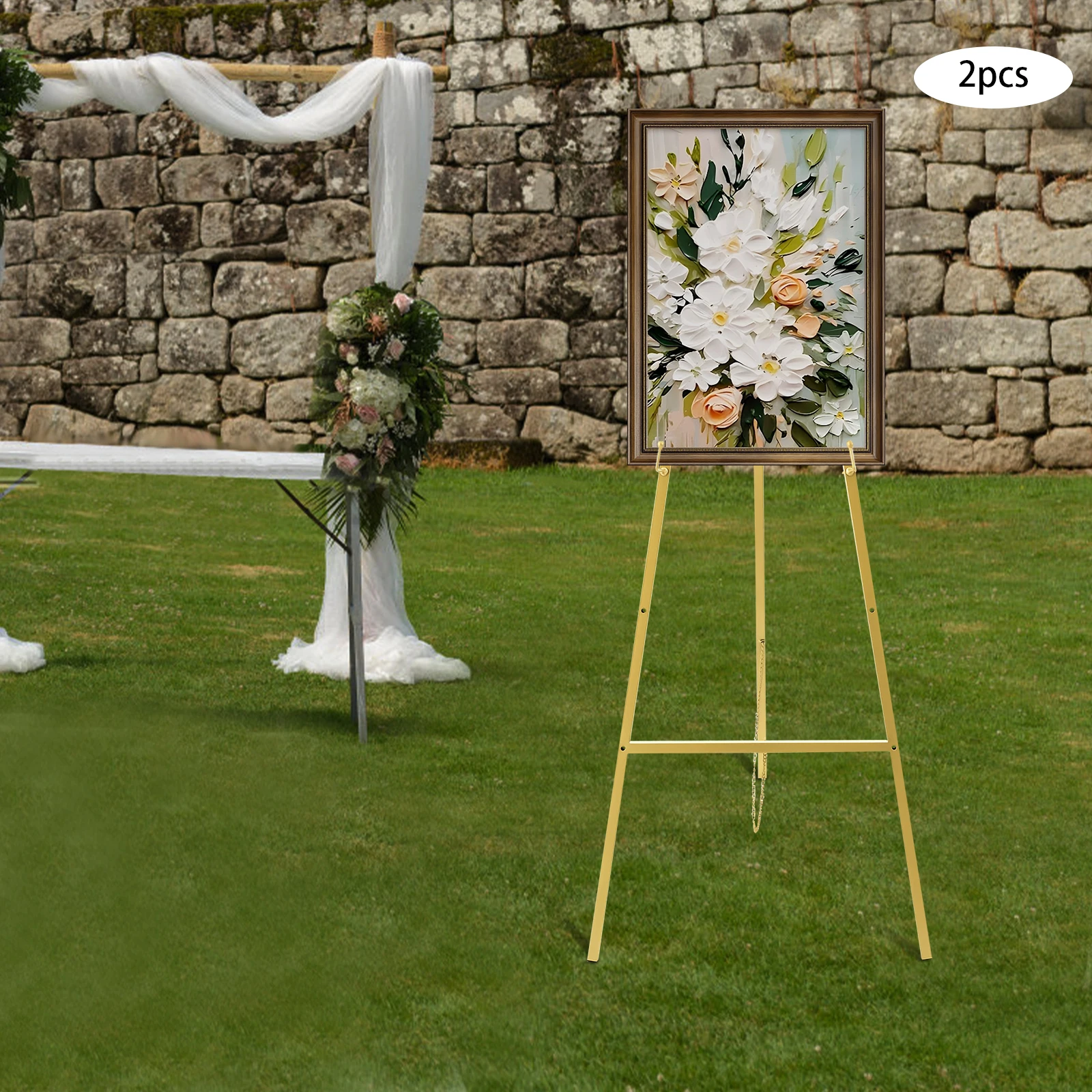 Wedding Easel Stand, 2Pcs Gold Roadway Wedding Sign Holder, Sturdy Steel Frame Welcome Sign Display for Ceremony Reception Decor
Wedding Easel Stand, 2Pcs Gold Roadway Wedding Sign Holder, Sturdy Steel Frame Welcome Sign Display for Ceremony Reception Decor