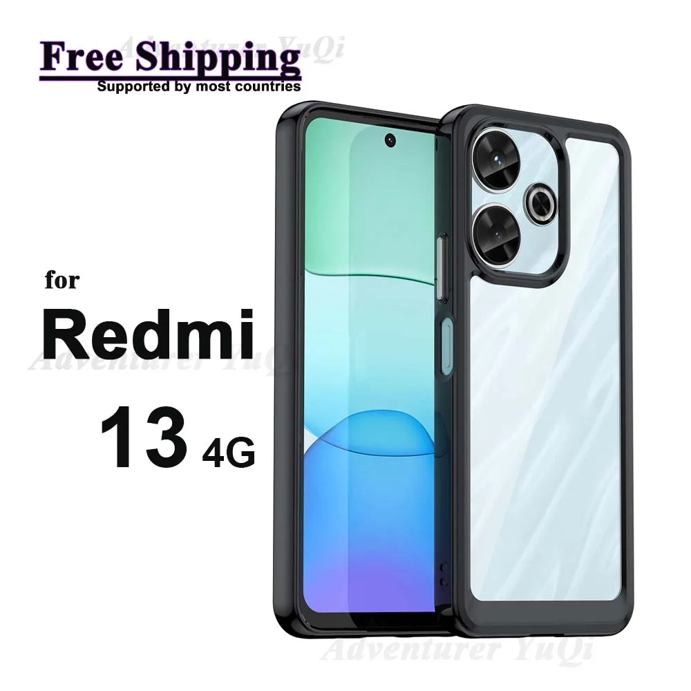 Colorful Case for Redmi 13 4G Shockproof Protective TPU Frame PC Back Transparent Bumper Shell Cover Funda Airbag Protection
Colorful Case for Redmi 13 4G Shockproof Protective TPU Frame PC Back Transparent Bumper Shell Cover Funda Airbag Protection