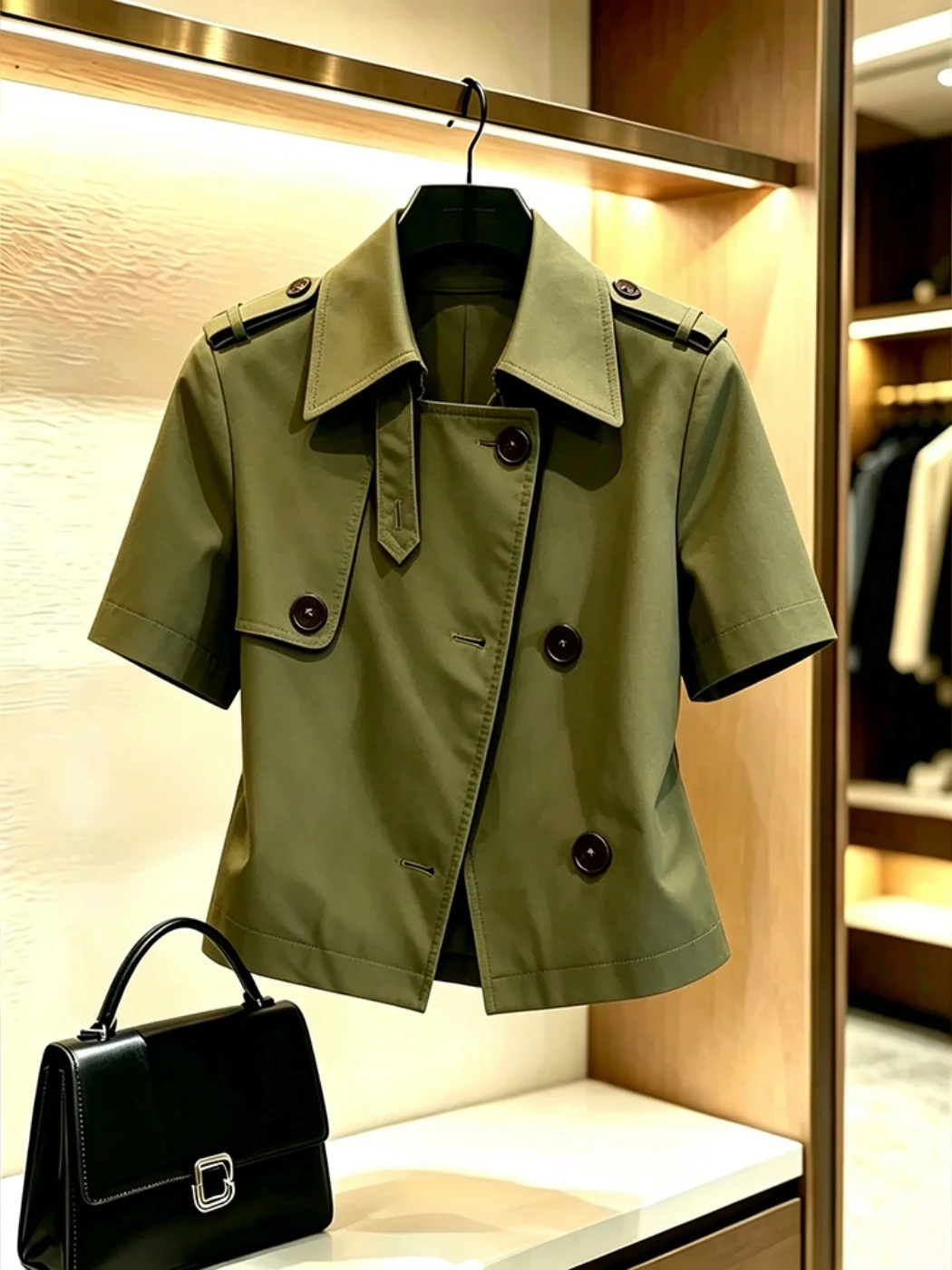 Fashionable Casual Green Short Sleeve Women's Jacket Summer 2026 New Design Commute Shirt Button up Loose Fit Shirt
Fashionable Casual Green Short Sleeve Women's Jacket Summer 2026 New Design Commute Shirt Button up Loose Fit Shirt