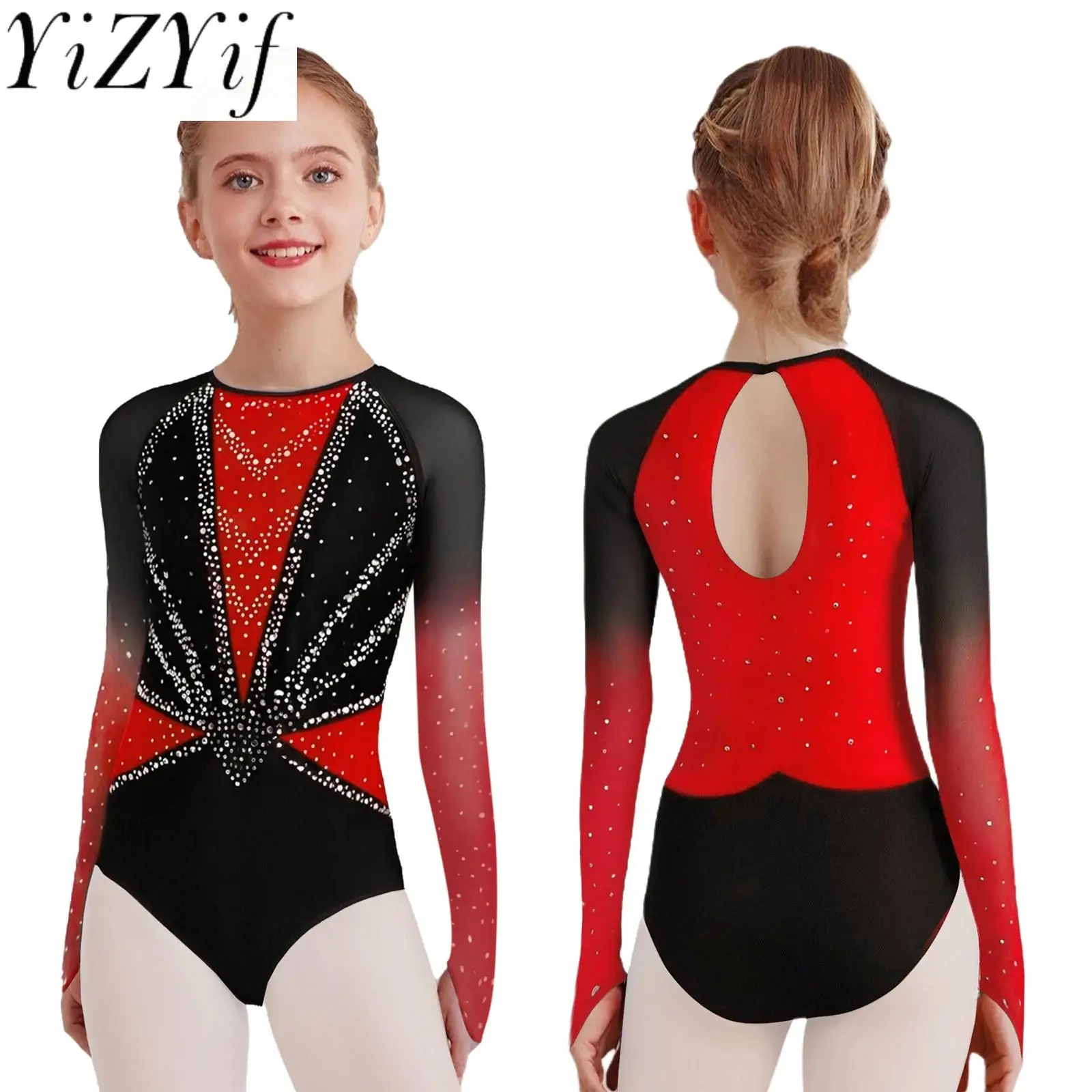 Kids Girls Sequins Modern Ballet Dance Performance Leotards Sheer Mesh Patchwork Acrobatic Gymnastics Skating Dancing Bodysuit
Kids Girls Sequins Modern Ballet Dance Performance Leotards Sheer Mesh Patchwork Acrobatic Gymnastics Skating Dancing Bodysuit
