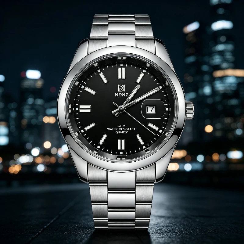 NDNZ Men's Quartz Watch, Black Dial Stainless Steel Band, 3ATM Waterproof Business Casual Wristwatch with Date
NDNZ Men's Quartz Watch, Black Dial Stainless Steel Band, 3ATM Waterproof Business Casual Wristwatch with Date