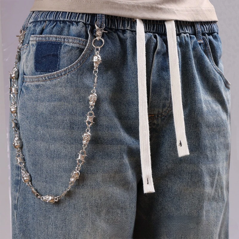 Готический череп с шипами, металлическая поясная цепочка, однослойный джинсовый брелок в стиле панк, мужской ремень в стиле хип-хоп, аксессуар, ремень в стиле хип-хоп
Готический череп с шипами, металлическая поясная цепочка, однослойный джинсовый брелок в стиле панк, мужской ремень в стиле хип-хоп, аксессуар, ремень в стиле хип-хоп