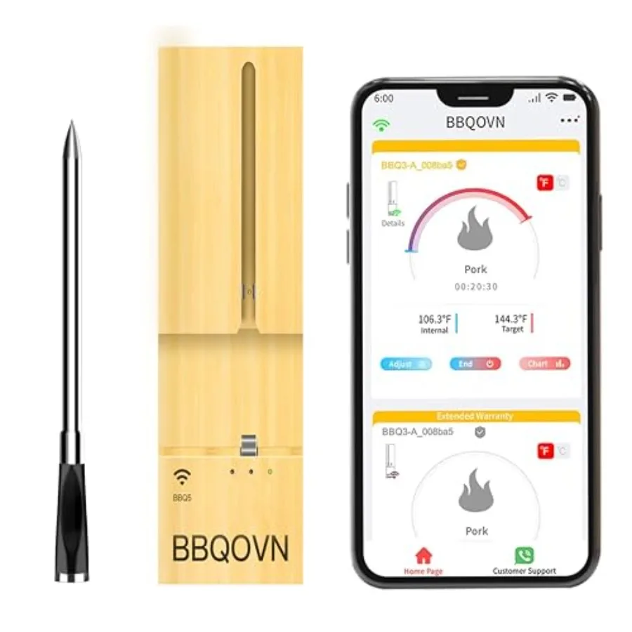 Двухдиапазонный Wi-Fi термометр для мяса 2.4G+5G с Bluetooth, 7 умными датчиками температуры, неограниченным радиусом действия, мониторинг через приложение, 100 беспроводных датчиков
Двухдиапазонный Wi-Fi термометр для мяса 2.4G+5G с Bluetooth, 7 умными датчиками температуры, неограниченным радиусом действия, мониторинг через приложение, 100 беспроводных датчиков