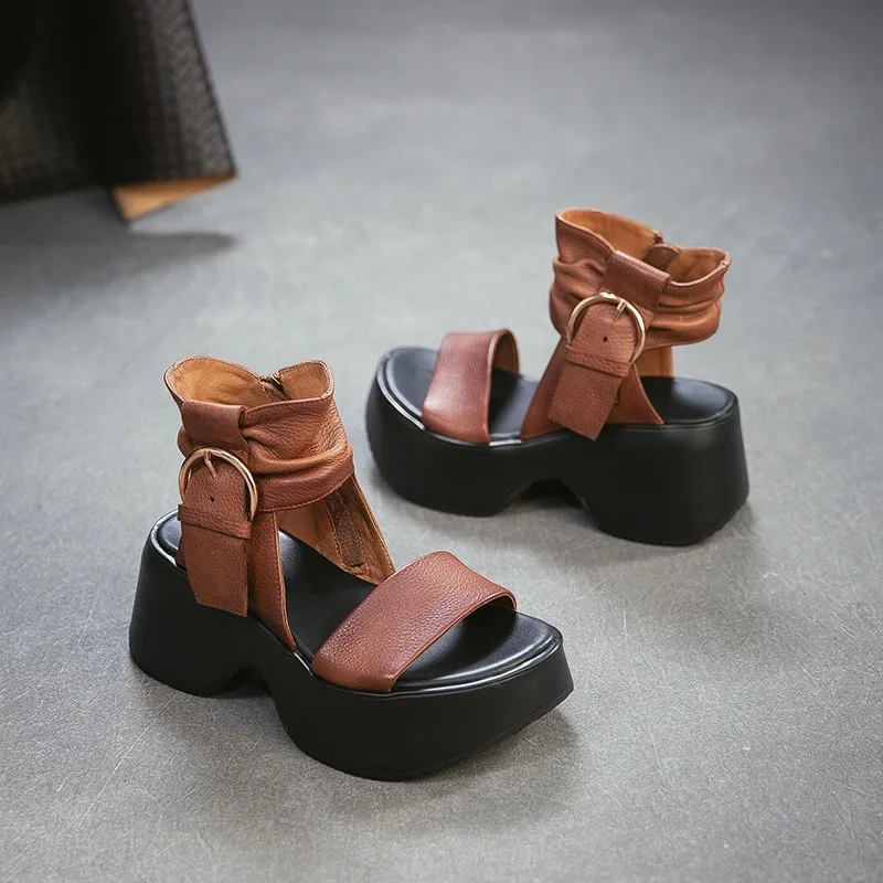 Birkuir Retro Open Toe Thick Heel Sandals Women Zippers High Top Wedges Shoes 2026 Slides Genuine Leather 7cm High Heels Sandals
Birkuir Retro Open Toe Thick Heel Sandals Women Zippers High Top Wedges Shoes 2026 Slides Genuine Leather 7cm High Heels Sandals