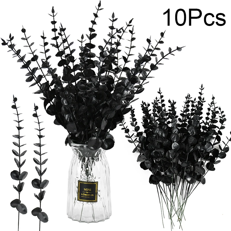 10Pc Halloween Black Eucalyptus Leaves Branch Artificial Plant Fake Flower Silk Leaf Bouquet Fo Halloween Party Home Table Decor
10Pc Halloween Black Eucalyptus Leaves Branch Artificial Plant Fake Flower Silk Leaf Bouquet Fo Halloween Party Home Table Decor