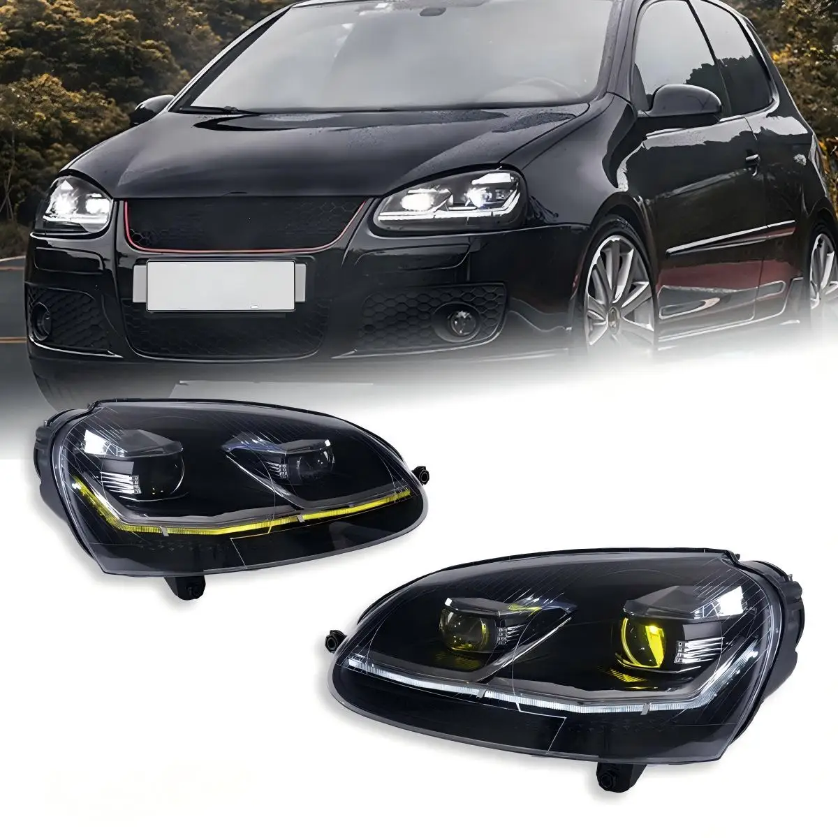 LED headlights for Volkswagen VW Golf 5 MK5 2003-2011 DRL Dynamic Signal High and Low Beam Day Running Light DRL Light
LED headlights for Volkswagen VW Golf 5 MK5 2003-2011 DRL Dynamic Signal High and Low Beam Day Running Light DRL Light
