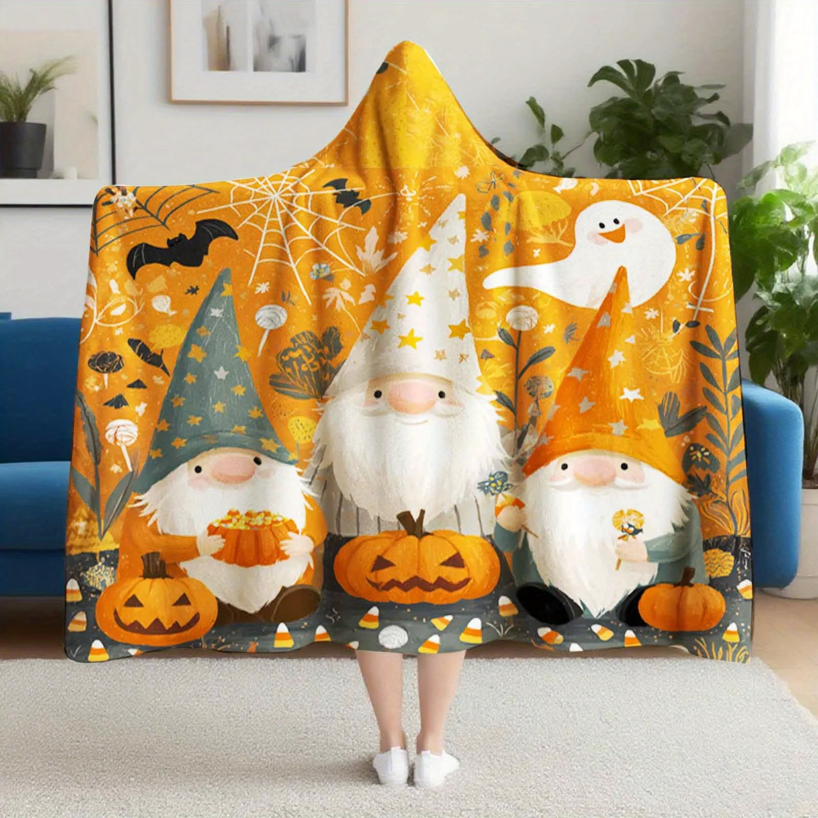 Halloween Hooded Blanket - Extra Large Flannel Throw with Gnomes, Pumpkins, Bats All-Season Soft Cozy Blanket for Couch, Bed
Halloween Hooded Blanket - Extra Large Flannel Throw with Gnomes, Pumpkins, Bats All-Season Soft Cozy Blanket for Couch, Bed