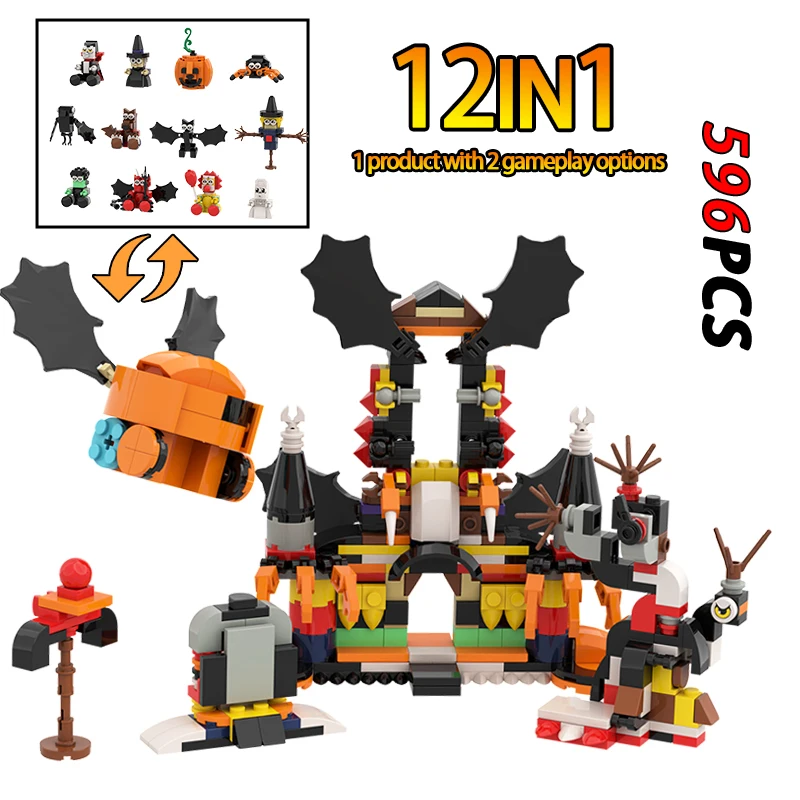Halloween Horror Night 12-in-1 Building Block Set Dual Gameplay Bat Castle Action Figures Halloween Birthday DIY Gift
Halloween Horror Night 12-in-1 Building Block Set Dual Gameplay Bat Castle Action Figures Halloween Birthday DIY Gift