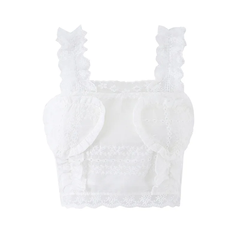 Withered 2026 Hollow Embroidery Lace Three-dimensional Heart-shaped White Suspender Top Blouses Women's Clothes Shirts Tops
Withered 2026 Hollow Embroidery Lace Three-dimensional Heart-shaped White Suspender Top Blouses Women's Clothes Shirts Tops