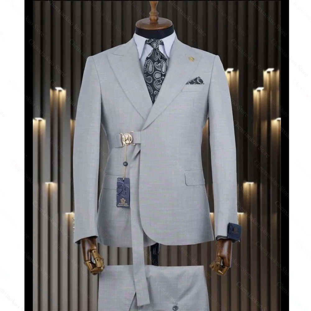 Men Suits 2 Pieces Silver Metal Buttons Peak Lapel Outfits Slim Smart Casual Chic Fashion Wedding Party Tuxedos (Blazer+Pants)
Men Suits 2 Pieces Silver Metal Buttons Peak Lapel Outfits Slim Smart Casual Chic Fashion Wedding Party Tuxedos (Blazer+Pants)