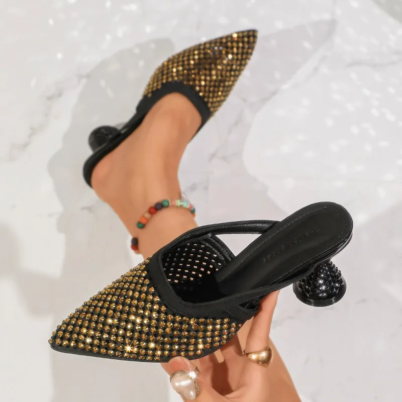 New Summer Women's Pointed Closed Toe Hollow Out Breathable High Heel Slippers Women Vintage Rhinestone Embellishment Sandals
New Summer Women's Pointed Closed Toe Hollow Out Breathable High Heel Slippers Women Vintage Rhinestone Embellishment Sandals