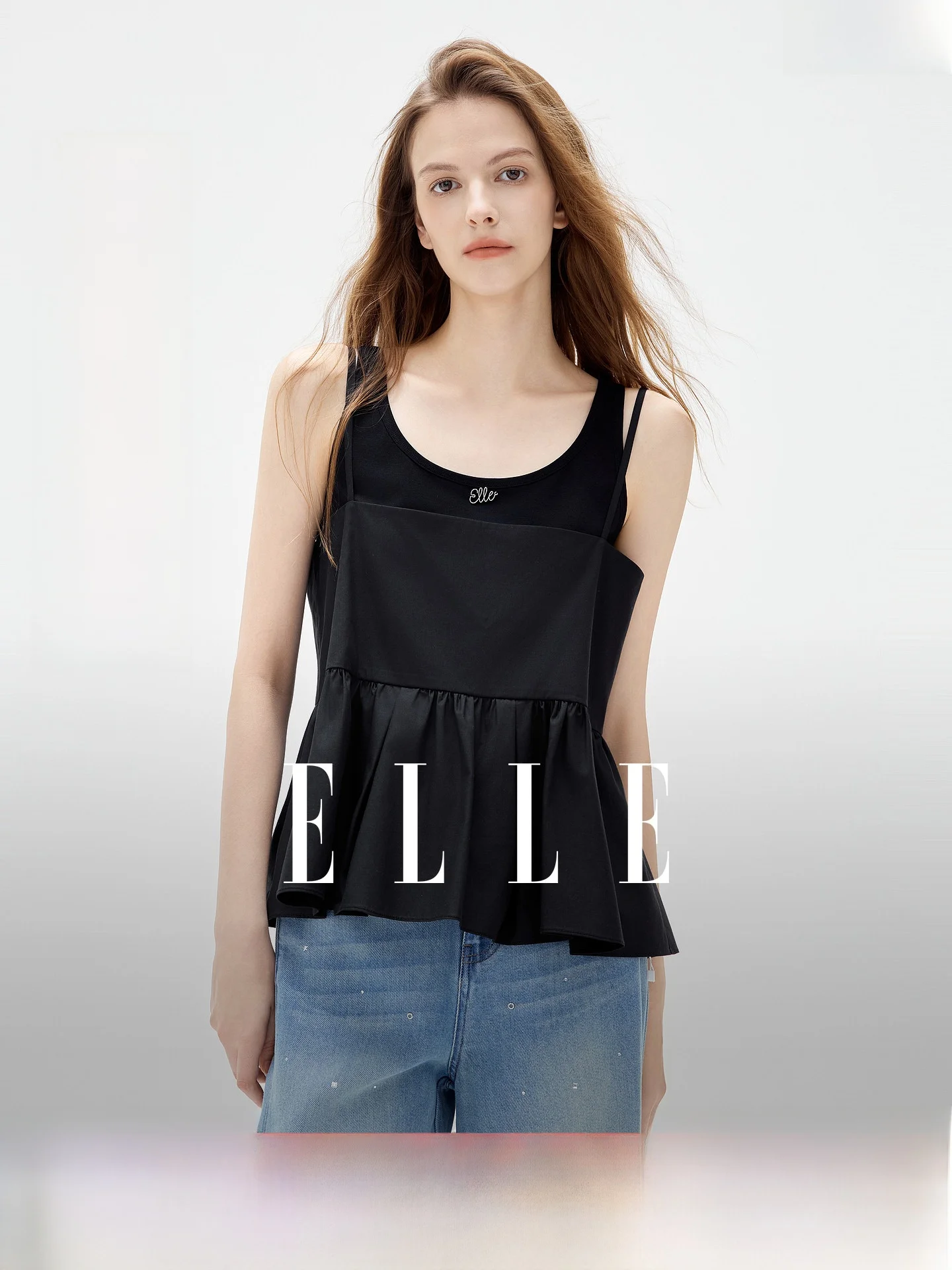 Elle Black Ruffle Sleeveless Shirt Women's Summer New Design Sense Fashionable Two-Piece Set Shirt Commute Style Simpl...
Elle Black Ruffle Sleeveless Shirt Women's Summer New Design Sense Fashionable Two-Piece Set Shirt Commute Style Simpl...