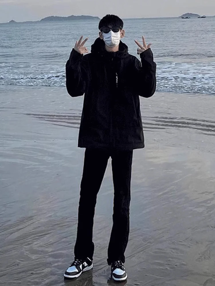 Мужские джинсы с высокой талией, расклешенные, чисто черные, облегающие, эластичные, прямые, с эффектом удлинения ног, дизайн «нож», повседневные
Мужские джинсы с высокой талией, расклешенные, чисто черные, облегающие, эластичные, прямые, с эффектом удлинения ног, дизайн «нож», повседневные