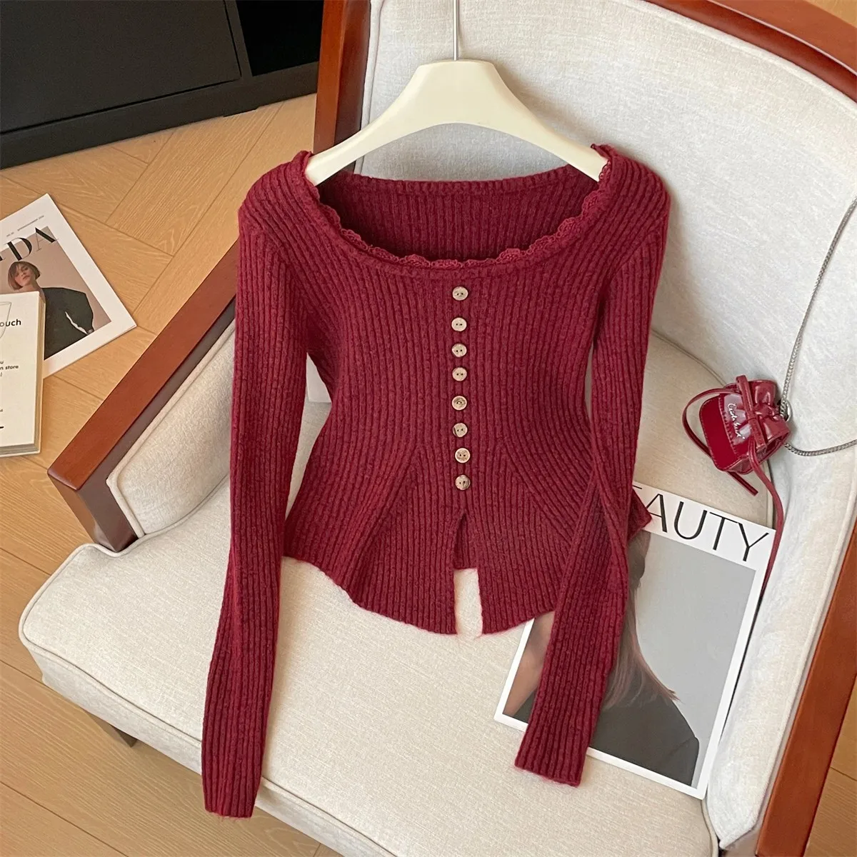 Pure Desire Кружевная отделка круглый вязаный топ Женский ор Sle Внутренняя одежда Осень Зима Faion Свитер Base irt Sweet St...
Pure Desire Кружевная отделка круглый вязаный топ Женский ор Sle Внутренняя одежда Осень Зима Faion Свитер Base irt Sweet St...