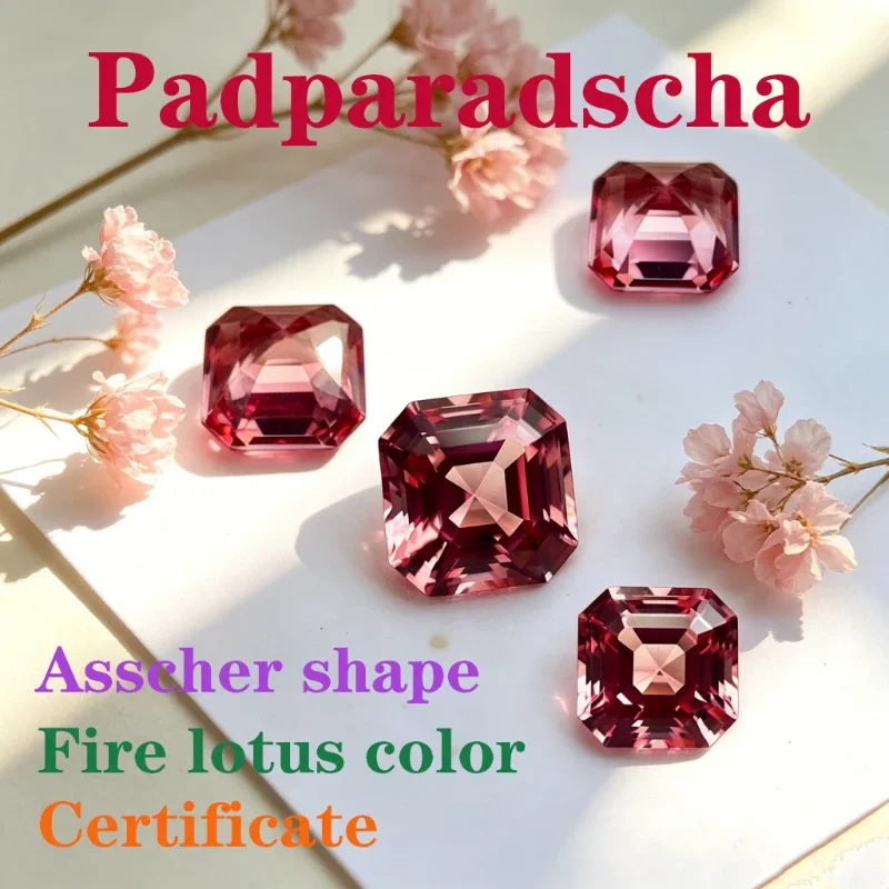Artificial Sapphire padparadscha Fire Lotus Color Asscher Shape Certificate Selectable
Artificial Sapphire padparadscha Fire Lotus Color Asscher Shape Certificate Selectable