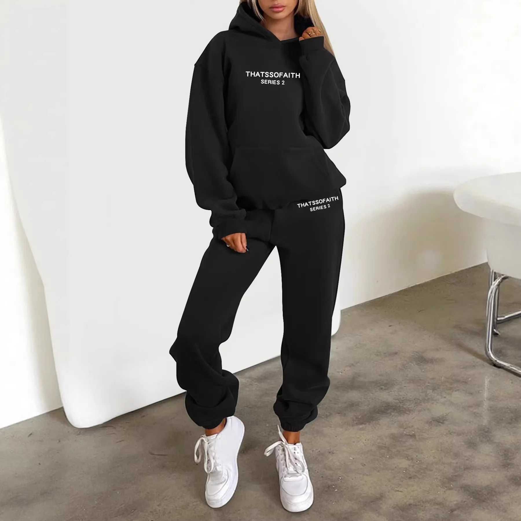 Spring Autumn Daily Casual Sporty Hoody Outfit Women's Jogger Set Hoodies and Sweatpants Female Home Outdoor Comfort Sportswear
Spring Autumn Daily Casual Sporty Hoody Outfit Women's Jogger Set Hoodies and Sweatpants Female Home Outdoor Comfort Sportswear