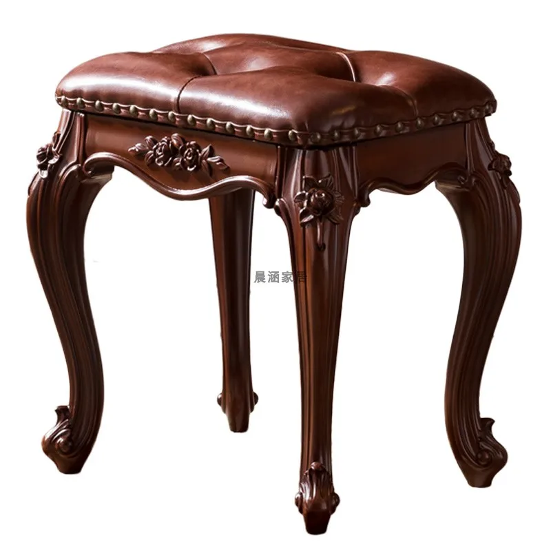 American makeup stool European makeup stool Solid wood dresser Leather shoe Bedroom Guzheng Household chair
American makeup stool European makeup stool Solid wood dresser Leather shoe Bedroom Guzheng Household chair