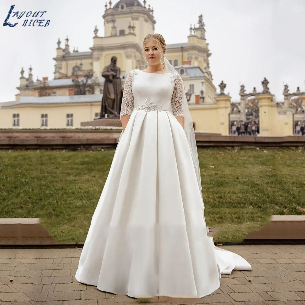LAYOUT NICEB Romantic Plus Size Satin Wedding Dresses 2024 Classic O-Neck Zipper Bridal Gowns Lace Appliques Vestidos De Novia
LAYOUT NICEB Romantic Plus Size Satin Wedding Dresses 2024 Classic O-Neck Zipper Bridal Gowns Lace Appliques Vestidos De Novia