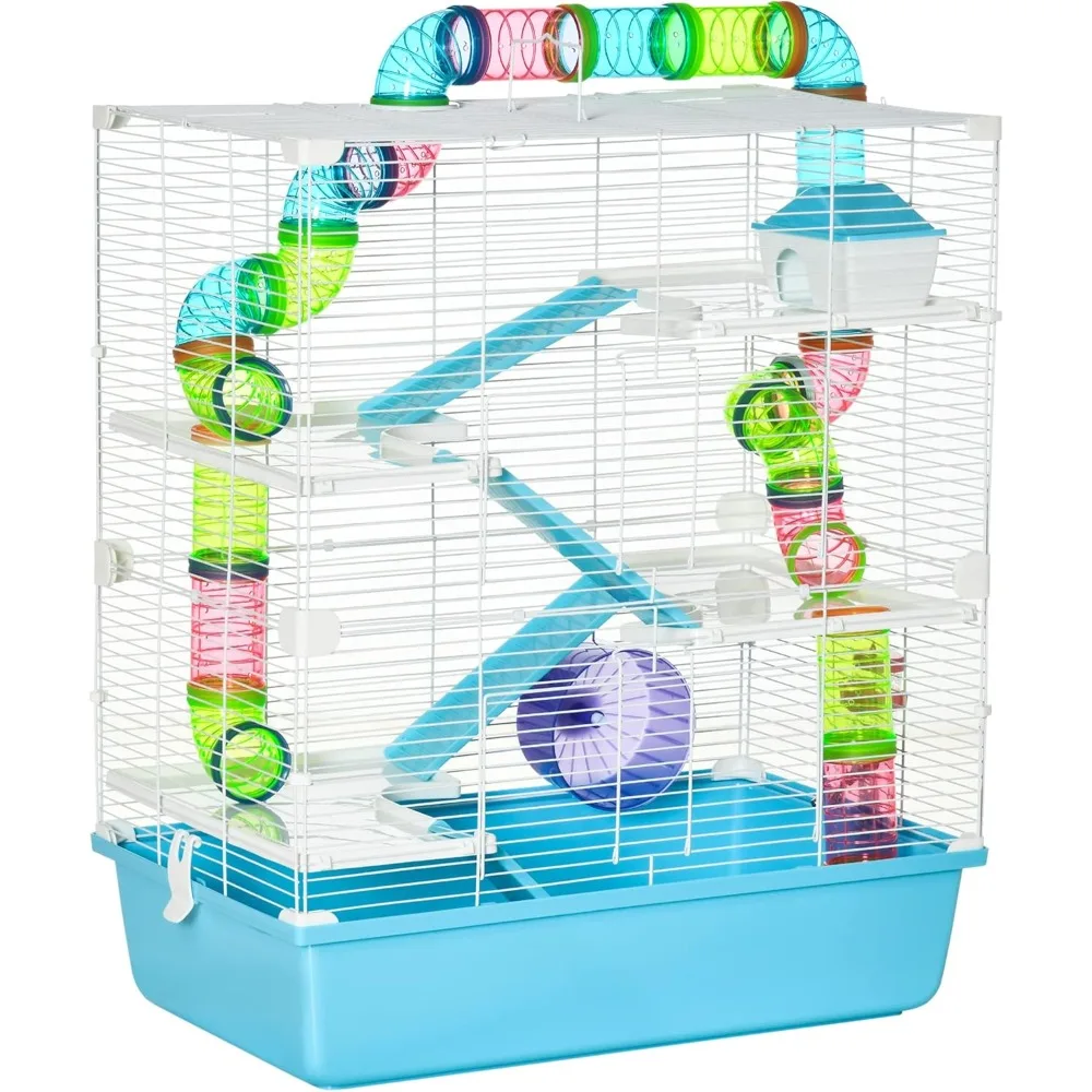 Extra Large 23" Hamster Cage with Tubes and Tunnels, Portable Carry Handles, Rat House and Habitats Big 5 Tier Design, Includes
Extra Large 23" Hamster Cage with Tubes and Tunnels, Portable Carry Handles, Rat House and Habitats Big 5 Tier Design, Includes