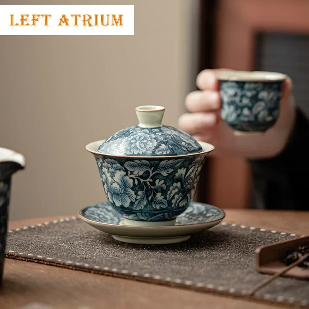 100ML Antique Ru Kiln Gaiwan Aesthetic Blooming Flowers Three Talents Tea Tureen Tea Maker Cover Bowl Chinese Teaset Ornaments
100ML Antique Ru Kiln Gaiwan Aesthetic Blooming Flowers Three Talents Tea Tureen Tea Maker Cover Bowl Chinese Teaset Ornaments