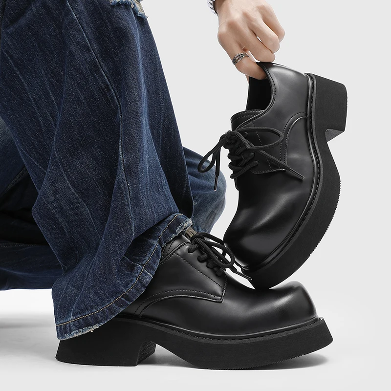 Men Trendy Fashion Big Head Derby Shoes Casual Lace-up Thick-soled Height-increasing Business Leather Shoes British Style
Men Trendy Fashion Big Head Derby Shoes Casual Lace-up Thick-soled Height-increasing Business Leather Shoes British Style