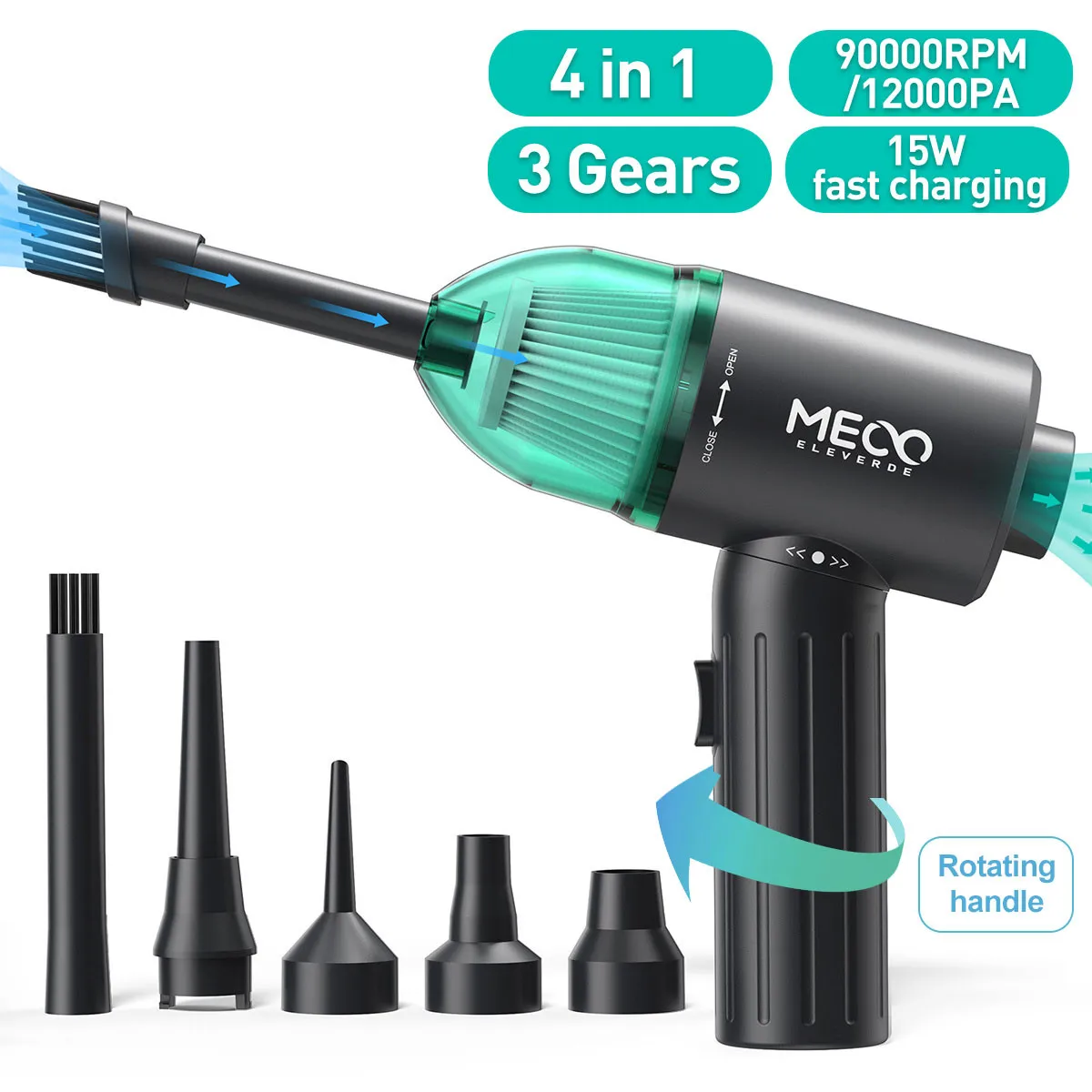 ME-CR2 4 in 1 Electric Compressed Air Duster & Vacuum Function Powerful 3-Gear Keyboard Cleaner Cordless Air Duster
ME-CR2 4 in 1 Electric Compressed Air Duster & Vacuum Function Powerful 3-Gear Keyboard Cleaner Cordless Air Duster