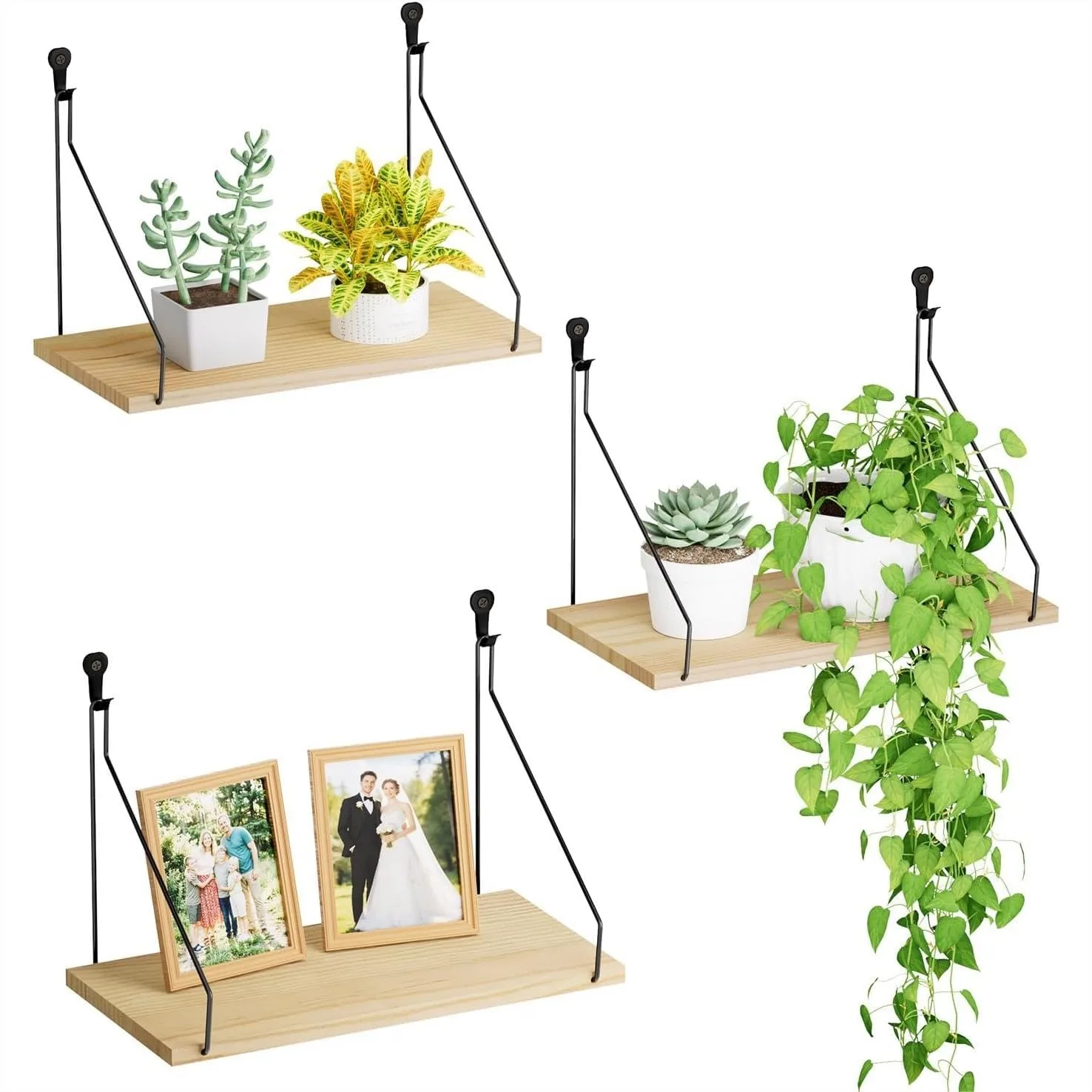 Rustic Wood Floating Shelves Set Of 3 For Bedroom Living Room Bathroom Kitchen Decor Easy Installation No Drilling Needed
Rustic Wood Floating Shelves Set Of 3 For Bedroom Living Room Bathroom Kitchen Decor Easy Installation No Drilling Needed