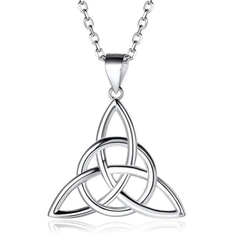 ChicSilver 925 Sterling Silver Irish Celtic Knot Pendant Necklace for Women Vintage Triangle Cross Round Design Gift with Box
ChicSilver 925 Sterling Silver Irish Celtic Knot Pendant Necklace for Women Vintage Triangle Cross Round Design Gift with Box