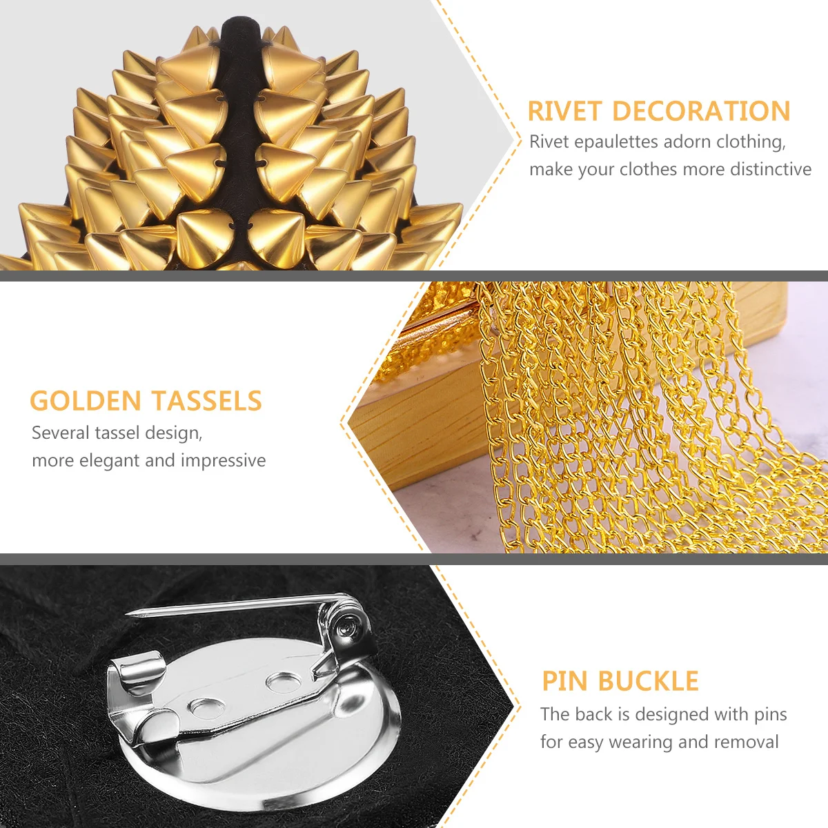 3D Retro Badge Gothic Punk Rivet Epaulet with Tassel Chain Shoulder Mark for Men's Military Costume Fancy Dress Party Stylish
3D Retro Badge Gothic Punk Rivet Epaulet with Tassel Chain Shoulder Mark for Men's Military Costume Fancy Dress Party Stylish