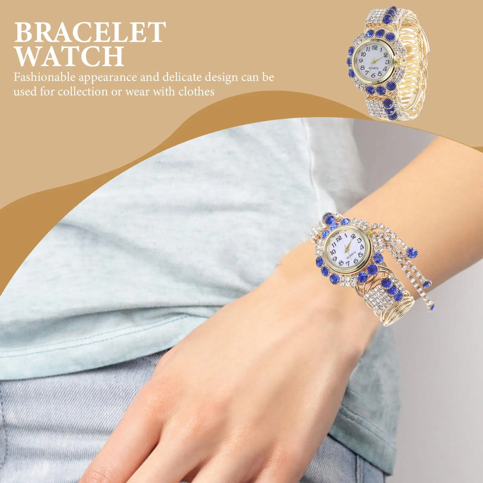 Quartz Women Bracelet Jewelry Watch Blue Golden Bracelet Quartz Watch Sports Accessories
Quartz Women Bracelet Jewelry Watch Blue Golden Bracelet Quartz Watch Sports Accessories