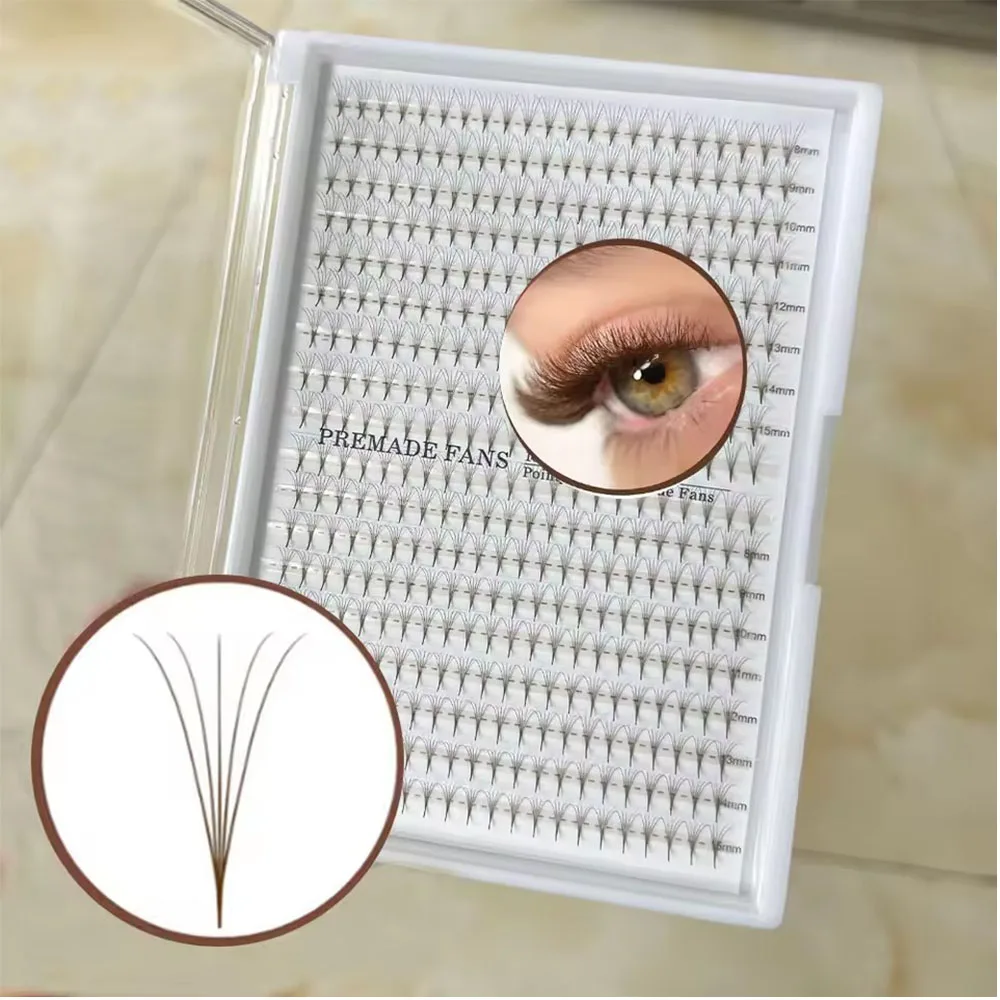 3D 6D 8D Premade Loose Fans Brown Colored D Curl 350 Fans Thin Pointy Base Lash Extensions Mixed Russian Volume Lashes
3D 6D 8D Premade Loose Fans Brown Colored D Curl 350 Fans Thin Pointy Base Lash Extensions Mixed Russian Volume Lashes
