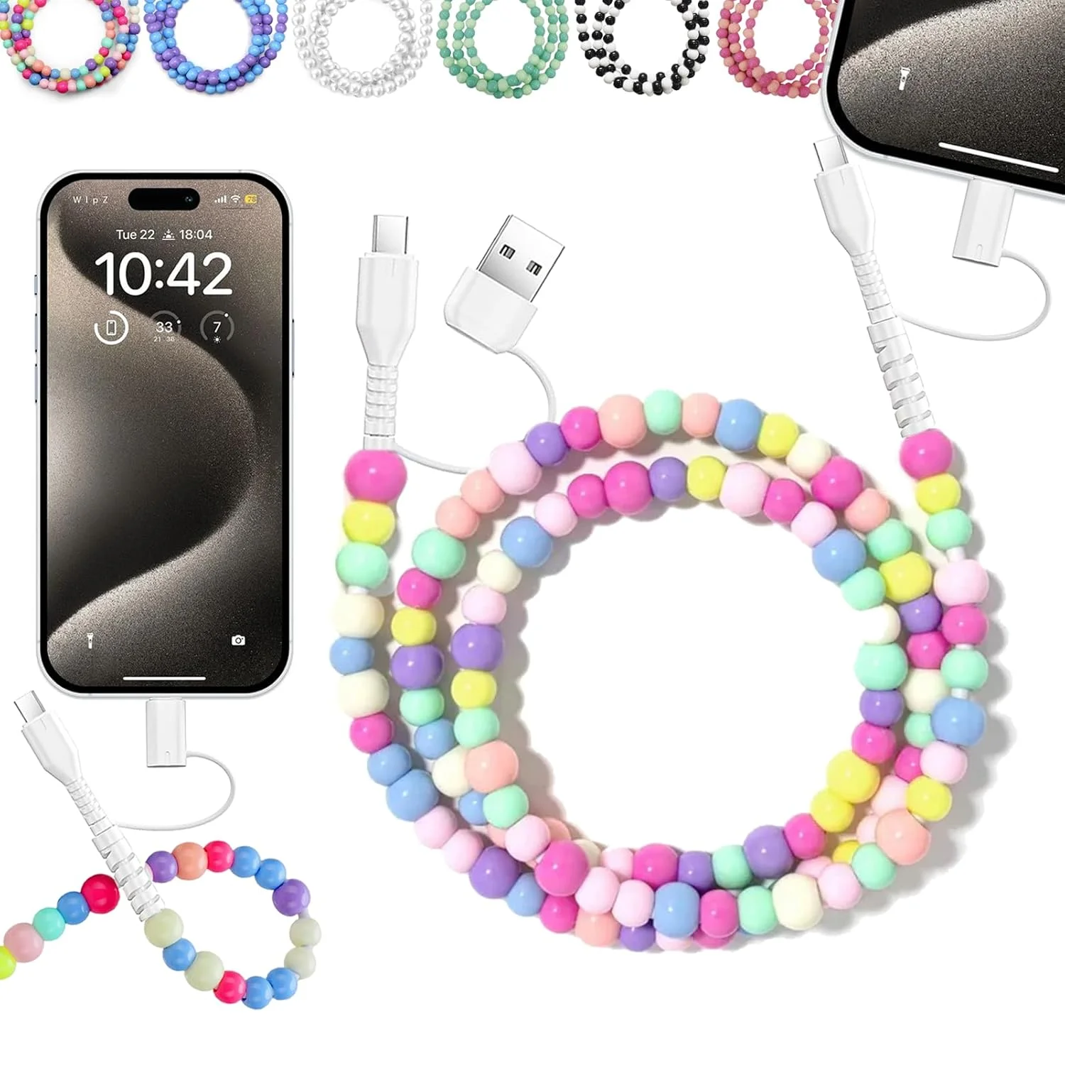 KUTOU 4 In 1 Beaded Fast Charging Cable For Iphone High-speed 60w PD3.0 Charging For Iphone Fast Data Sync Beads Phone Cable
KUTOU 4 In 1 Beaded Fast Charging Cable For Iphone High-speed 60w PD3.0 Charging For Iphone Fast Data Sync Beads Phone Cable