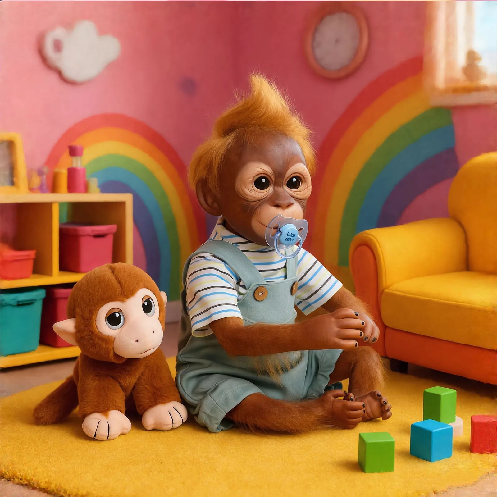 22 Inch Reborn Monkey Doll - Realistic Lifelike Orangutan Reborn Baby Doll with Blue Outfit, Soft Body & Vinyl Limbs, Handmade Reborn Primate Doll with Plush Monkey Toy for Kids & Collectors
22 Inch Reborn Monkey Doll - Realistic Lifelike Orangutan Reborn Baby Doll with Blue Outfit, Soft Body & Vinyl Limbs, Handmade Reborn Primate Doll with Plush Monkey Toy for Kids & Collectors