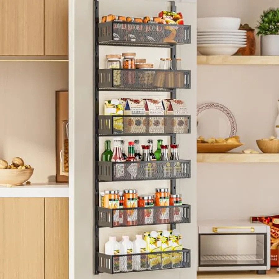 6-Tier Over The Door Pantry Organizer with Mesh Baskets, Adjustable and Stable Hanging Spice Rack for Kitchen, Bathroom, Bedroo
6-Tier Over The Door Pantry Organizer with Mesh Baskets, Adjustable and Stable Hanging Spice Rack for Kitchen, Bathroom, Bedroo