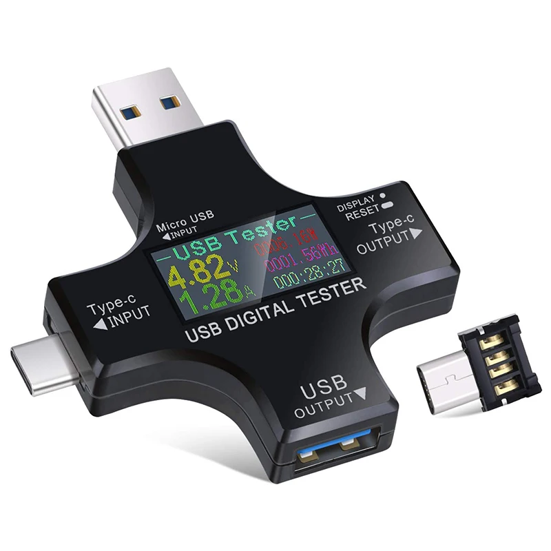 2 in 1 Type C USB Tester Color Screen LCD Digital Multimeter USB C Voltage Current Voltmeter Ampere Voltmeter Detector
2 in 1 Type C USB Tester Color Screen LCD Digital Multimeter USB C Voltage Current Voltmeter Ampere Voltmeter Detector