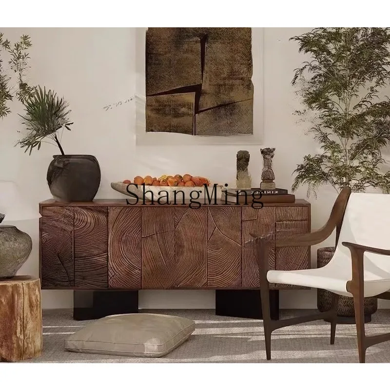 SM is silent, retro style, all solid wood dining side cabinet, medieval side cabinet, simple storage in the entrance 
SM is silent, retro style, all solid wood dining side cabinet, medieval side cabinet, simple storage in the entrance