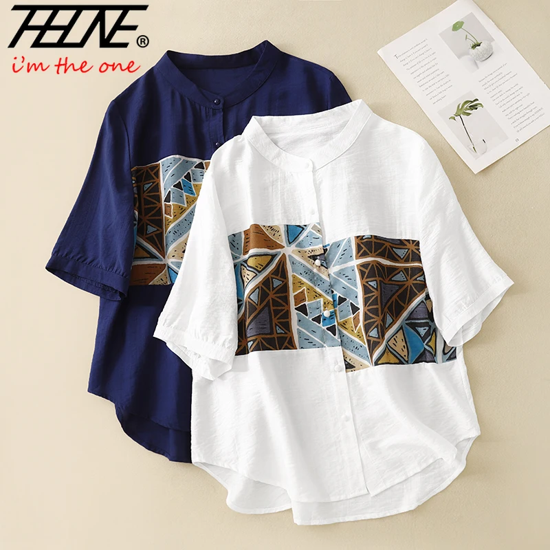 THHONE Summer Fashion Woman Blouse Print Blusa Mujer Camisas Casual Elegant Vintage Short Sleeve Loose Women's Clothes Shirts
THHONE Summer Fashion Woman Blouse Print Blusa Mujer Camisas Casual Elegant Vintage Short Sleeve Loose Women's Clothes Shirts